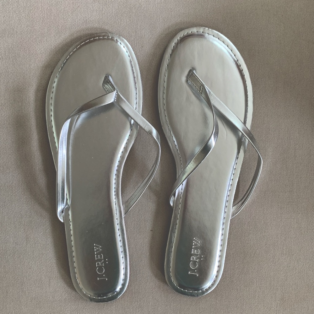 JCrew Silver Sandals 12